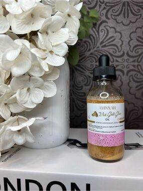 AMINNAH 24k Gold Glow Oil - Shimmering Gold Body Oil